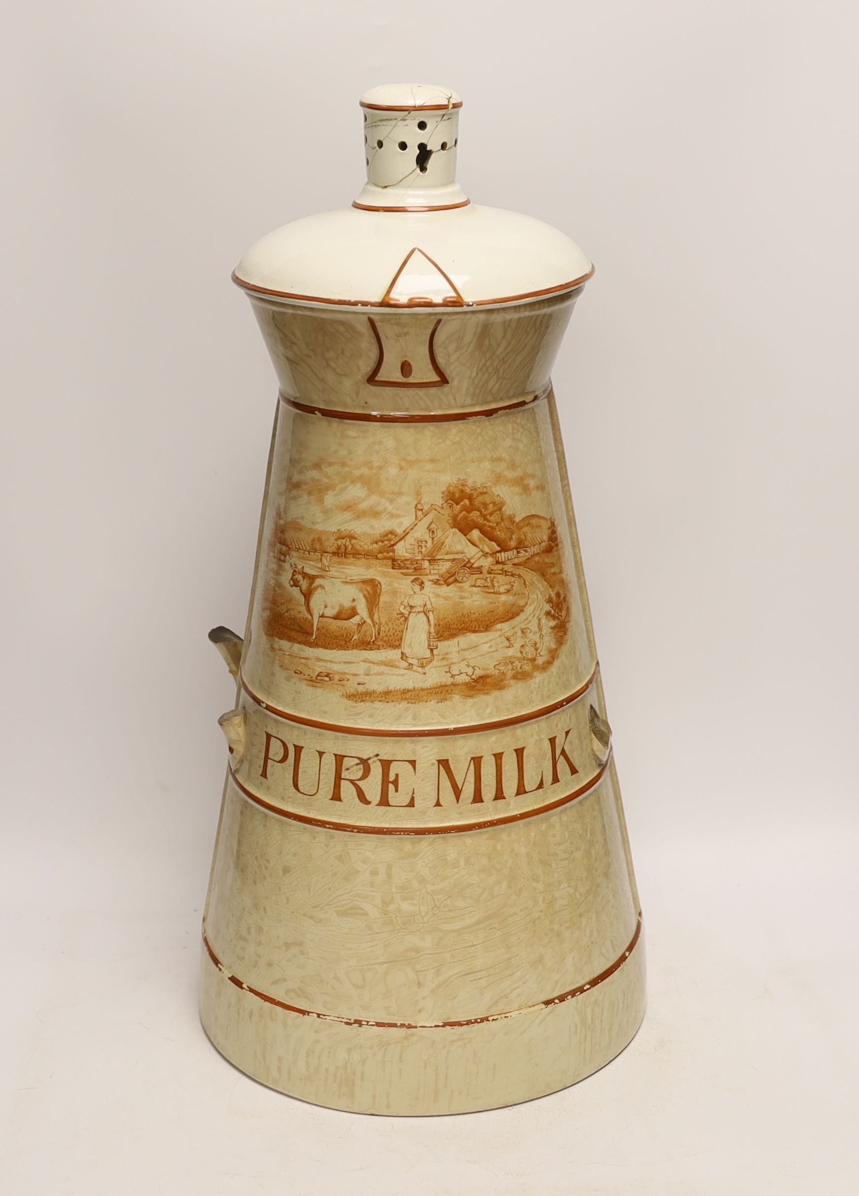 A Victorian Dairy Outfit Co. Ltd. Pure Milk churn, 51cm (a.f.)